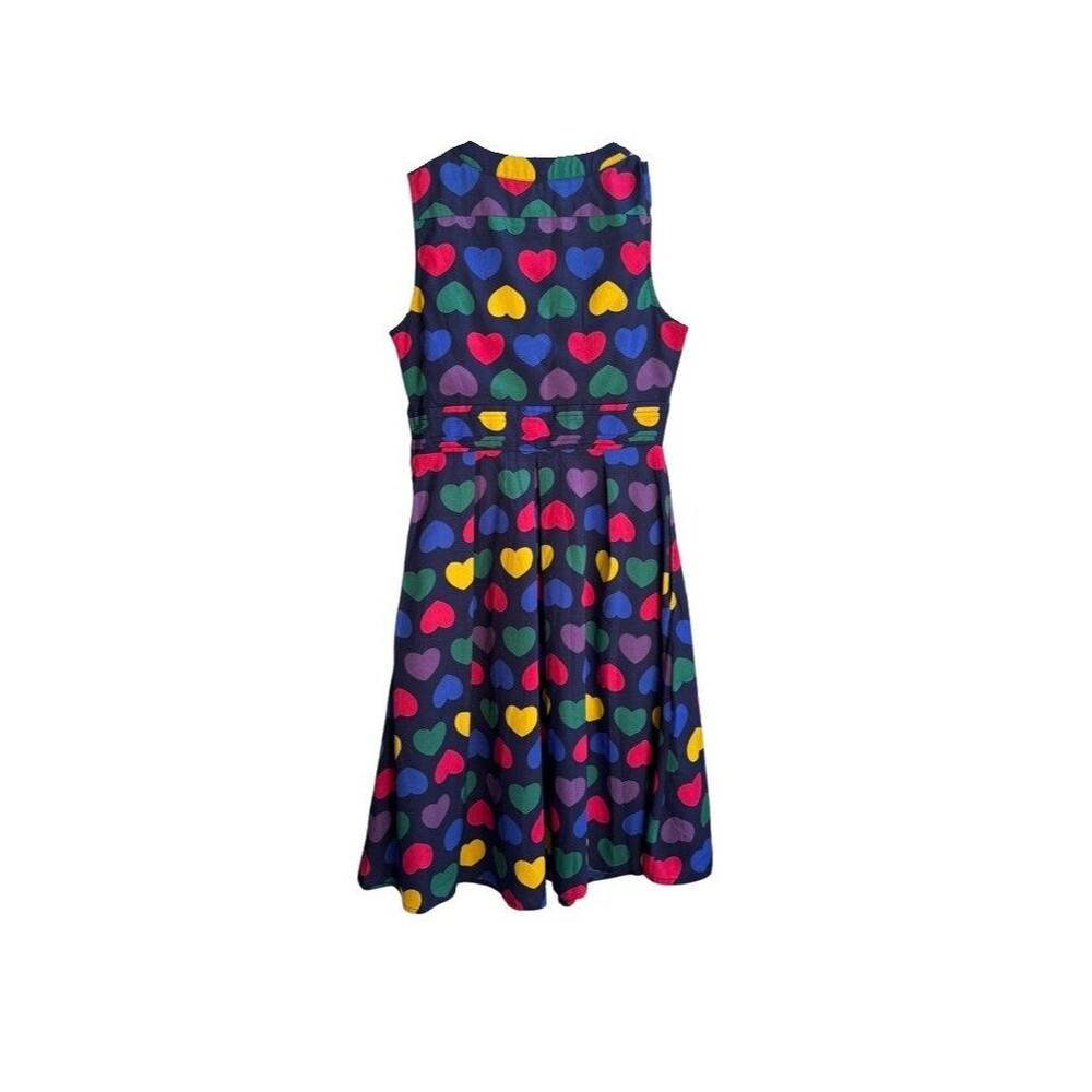 Modcloth Surely Sweet Heart Pattern Sleeveless Fit Flare Dress S - Picture 3 of 6